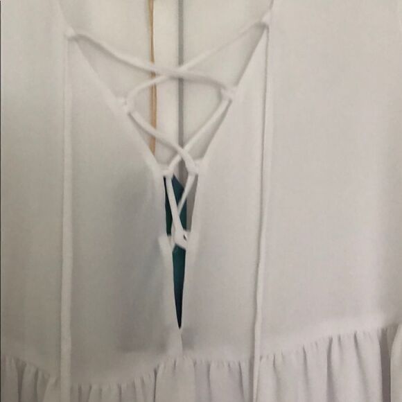 NWT SMYM Poet Tie Top in White Chiffon Medium - Picture 8 of 8